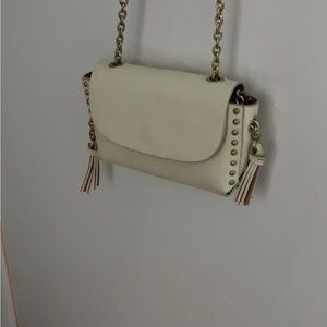 Zara woman cream leather buckle closure purse
